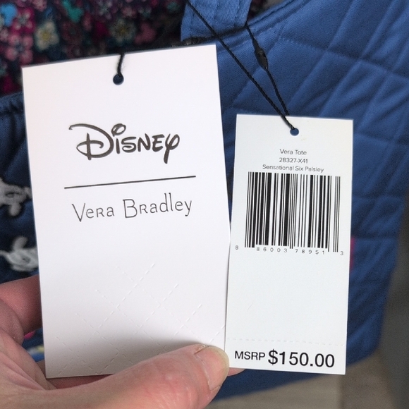Vera Bradley Quilted Tote with Disney Embroidery Minnie & Mickey Collectable - Picture 12 of 14